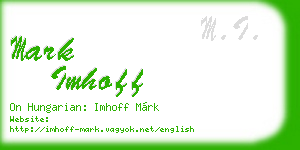 mark imhoff business card